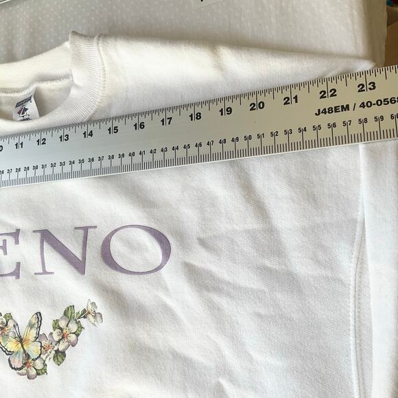 erzees Women’s Long Sleeve Screw Neck Thick Sweatshirt size L, White, Reno - Picture 2 of 8